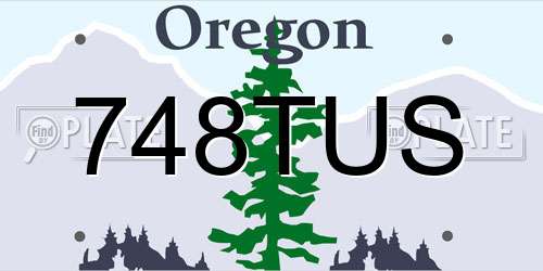 748TUS Oregon License Plate