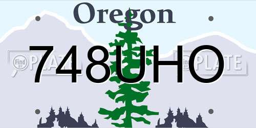 748UHO Oregon License Plate