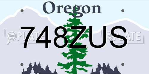 748ZUS Oregon License Plate