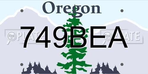 749BEA Oregon License Plate