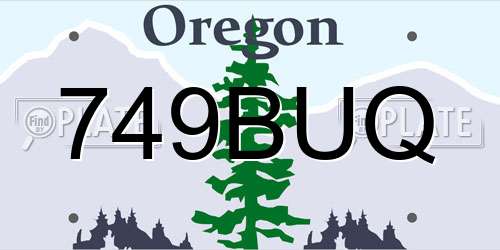 749BUQ Oregon License Plate