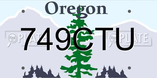749CTU Oregon License Plate