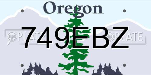 749EBZ Oregon License Plate