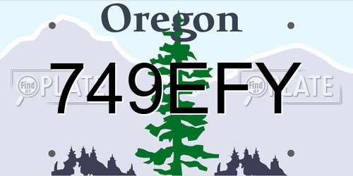 749EFY Oregon License Plate