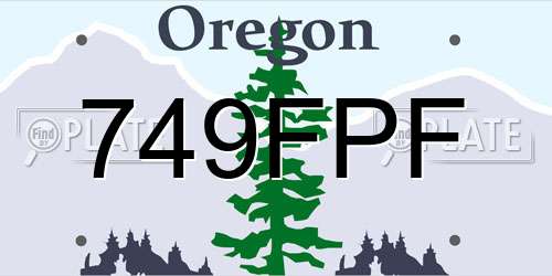 749FPF Oregon License Plate
