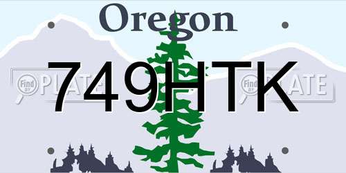 749HTK Oregon License Plate