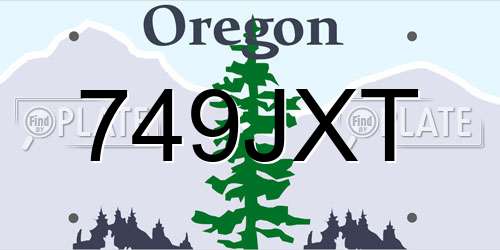 749JXT Oregon License Plate