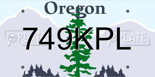 749KPL Oregon License Plate