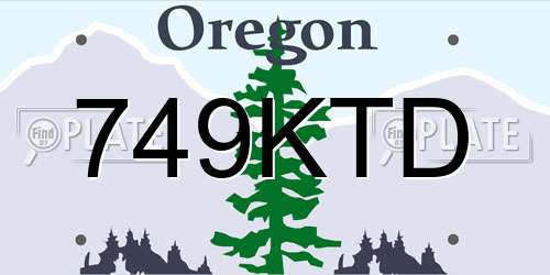 749KTD Oregon License Plate