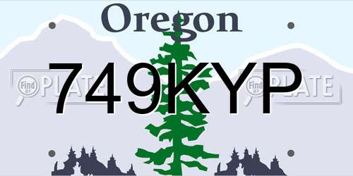 749KYP Oregon License Plate