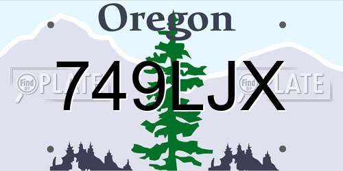 749LJX Oregon License Plate