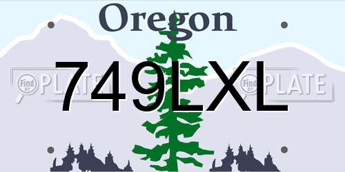 749LXL Oregon License Plate