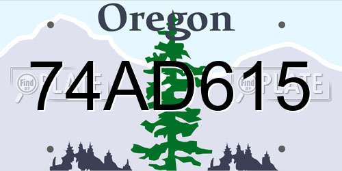 74AD615 Oregon License Plate