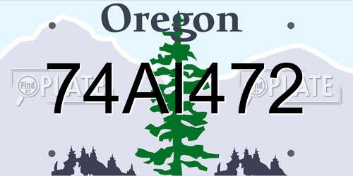 74AI472 Oregon License Plate