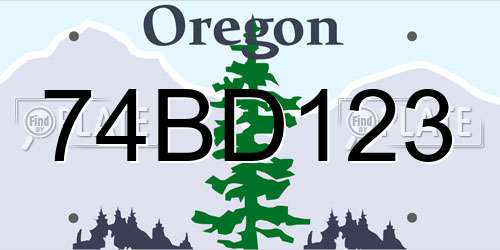74BD123 Oregon License Plate