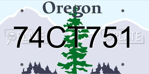 74CT751 Oregon License Plate