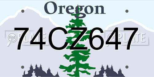 74CZ647 Oregon License Plate