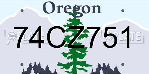 74CZ751 Oregon License Plate