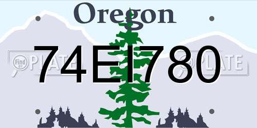 74EI780 Oregon License Plate