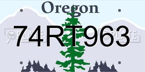 74RT963 Oregon License Plate