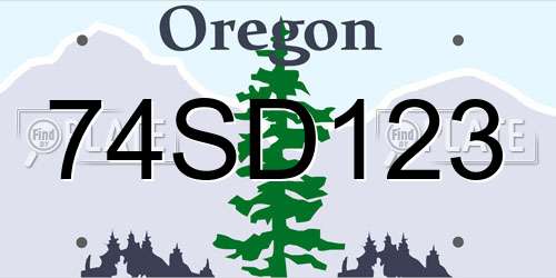 74SD123 Oregon License Plate