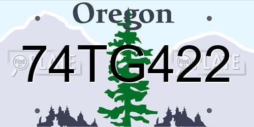 74TG422 Oregon License Plate