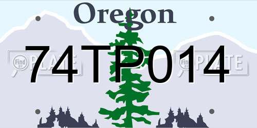 74TP014 Oregon License Plate