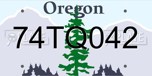 74TQ042 Oregon License Plate