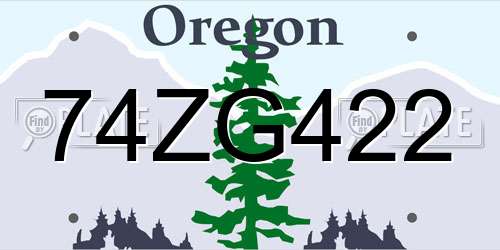 74ZG422 Oregon License Plate