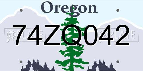 74ZQ042 Oregon License Plate