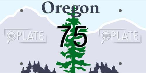 75 Oregon License Plate