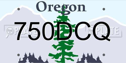 750DCQ Oregon License Plate