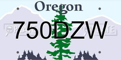750DZW Oregon License Plate