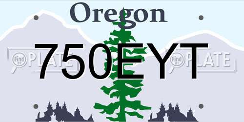 750EYT Oregon License Plate
