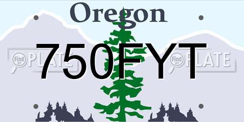 750FYT Oregon License Plate