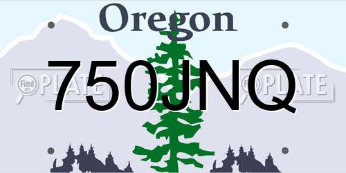 750JNQ Oregon License Plate