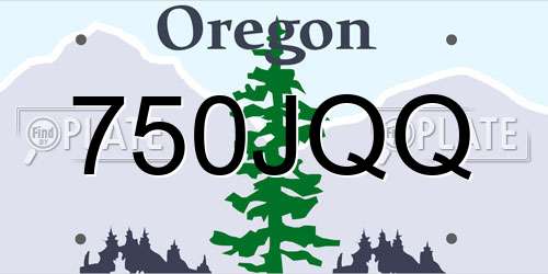 750JQQ Oregon License Plate