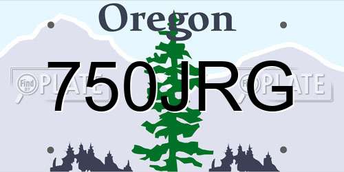 750JRG Oregon License Plate