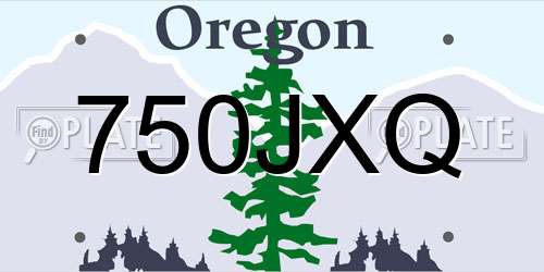 750JXQ Oregon License Plate