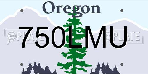 750LMU Oregon License Plate