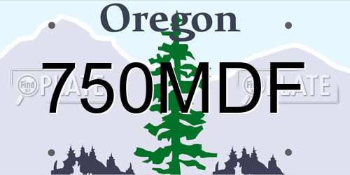 750MDF Oregon License Plate