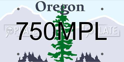 750MPL Oregon License Plate