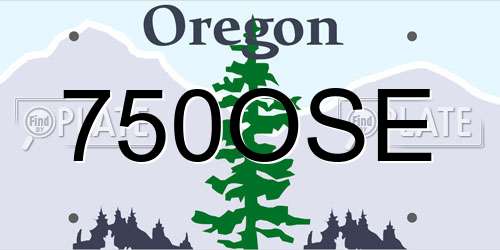 750OSE Oregon License Plate