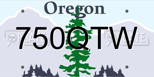 750QTW Oregon License Plate