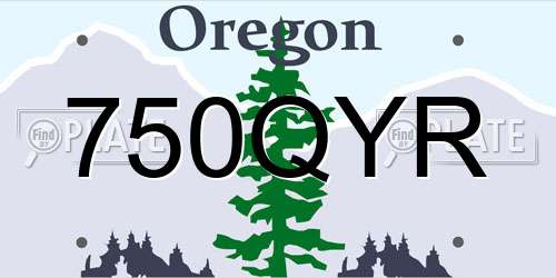 750QYR Oregon License Plate