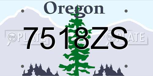 7518ZS Oregon License Plate