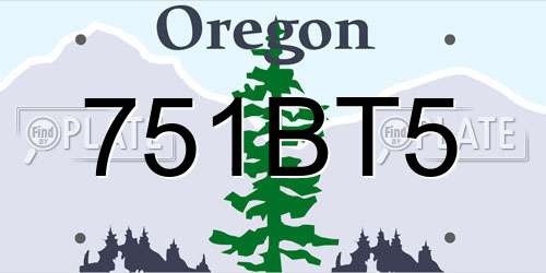 751BT5 Oregon License Plate