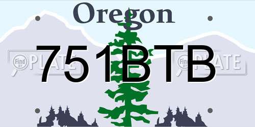 751BTB Oregon License Plate