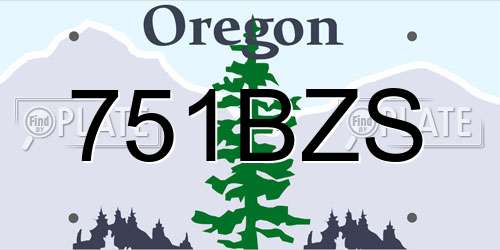 751BZS Oregon License Plate