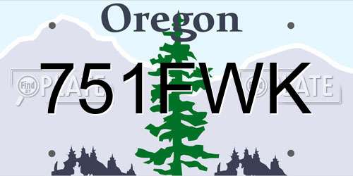 751FWK Oregon License Plate
